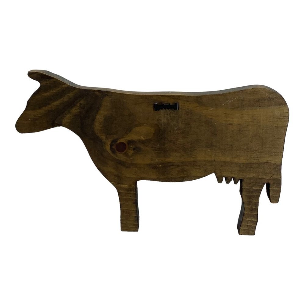 Vintage Farm Folk Art Cow Flag Independence Memorial Wood Wall Decor‎ 11"x6.5" - Picture 4 of 7